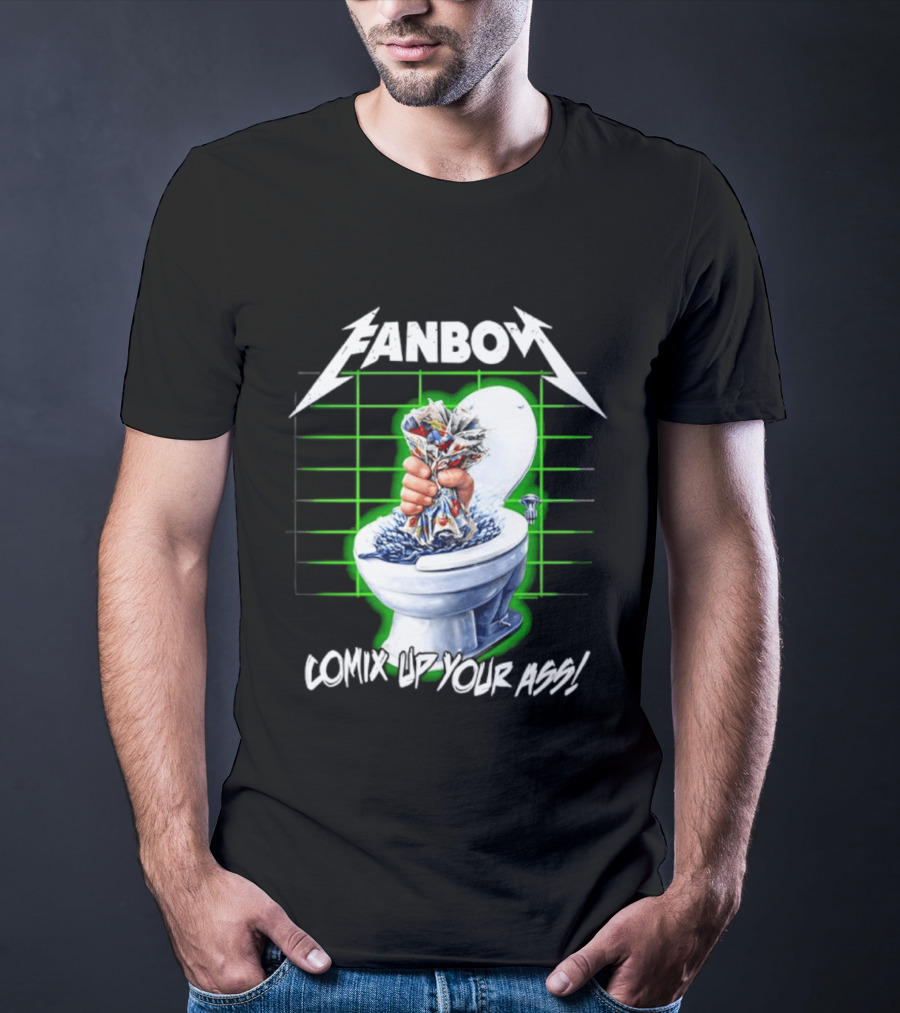 FANBOY Comix Up Your Ass Toilet Hand Print T-Shirt
