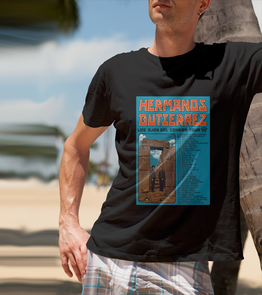 Hermanos Gutierrez Los Ojos Del Condor Tour 2026 Portugal Switzerland Germany Netherlands Spain USA Mexico Canada T-Shirt