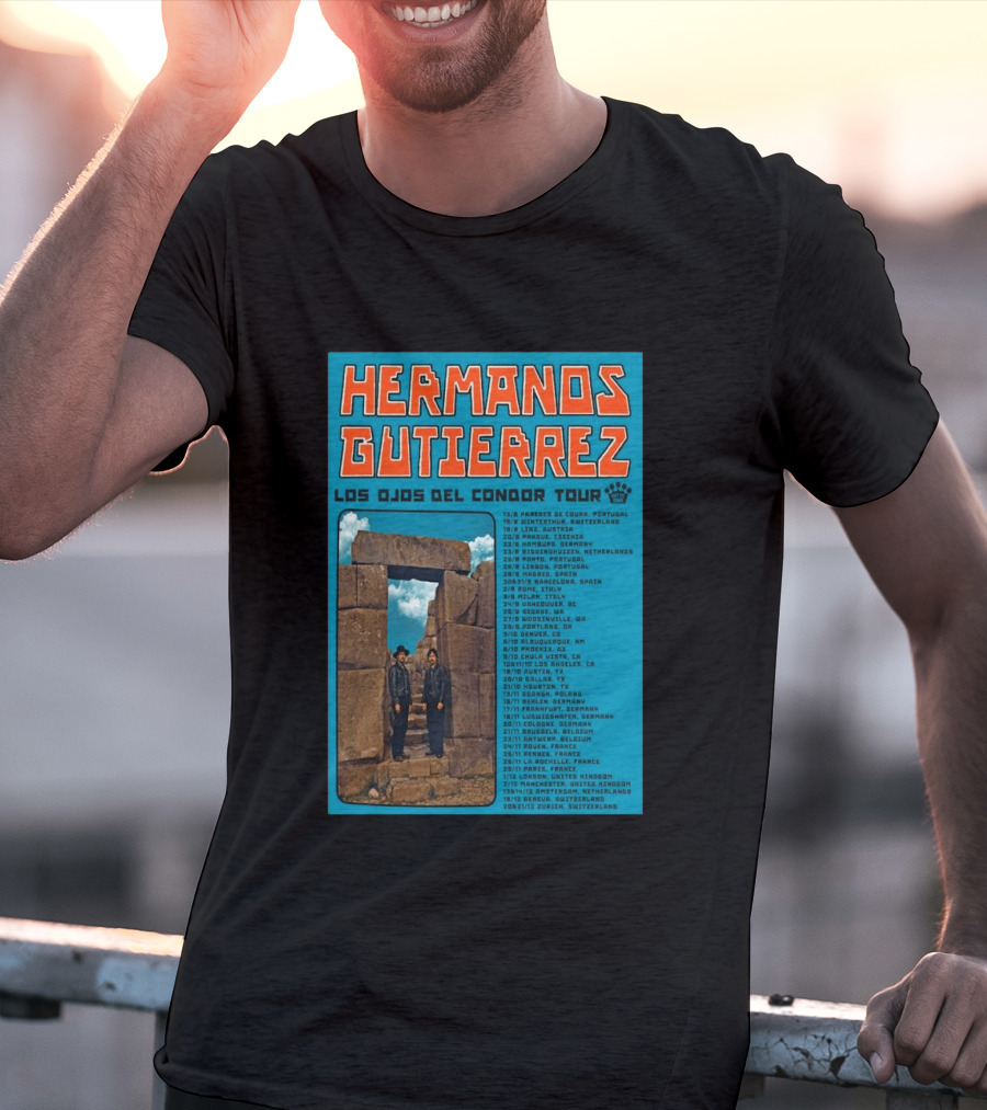 Hermanos Gutierrez Los Ojos Del Condor Tour 2026 Portugal Switzerland Germany Netherlands Spain USA Mexico Canada T-Shirt