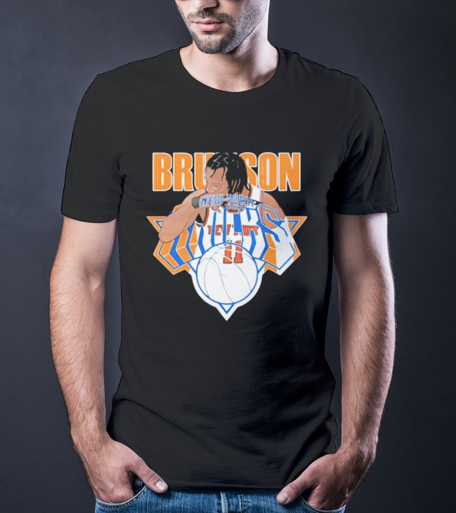 Jalen Brunson New York Knicks 11 Caricature Basketball T-Shirt