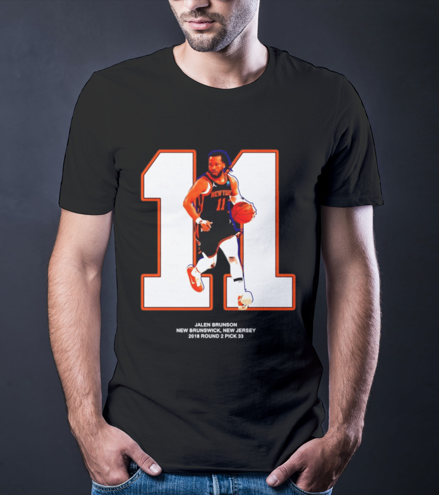 New York Knicks Jalen Brunson Number 11 New Brunswick Basketball T-Shirt