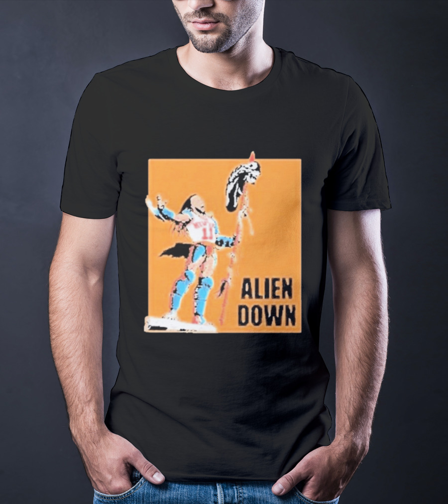 Jalen Brunson Knicks 11 Alien Down Spurs Wemby T-Shirt