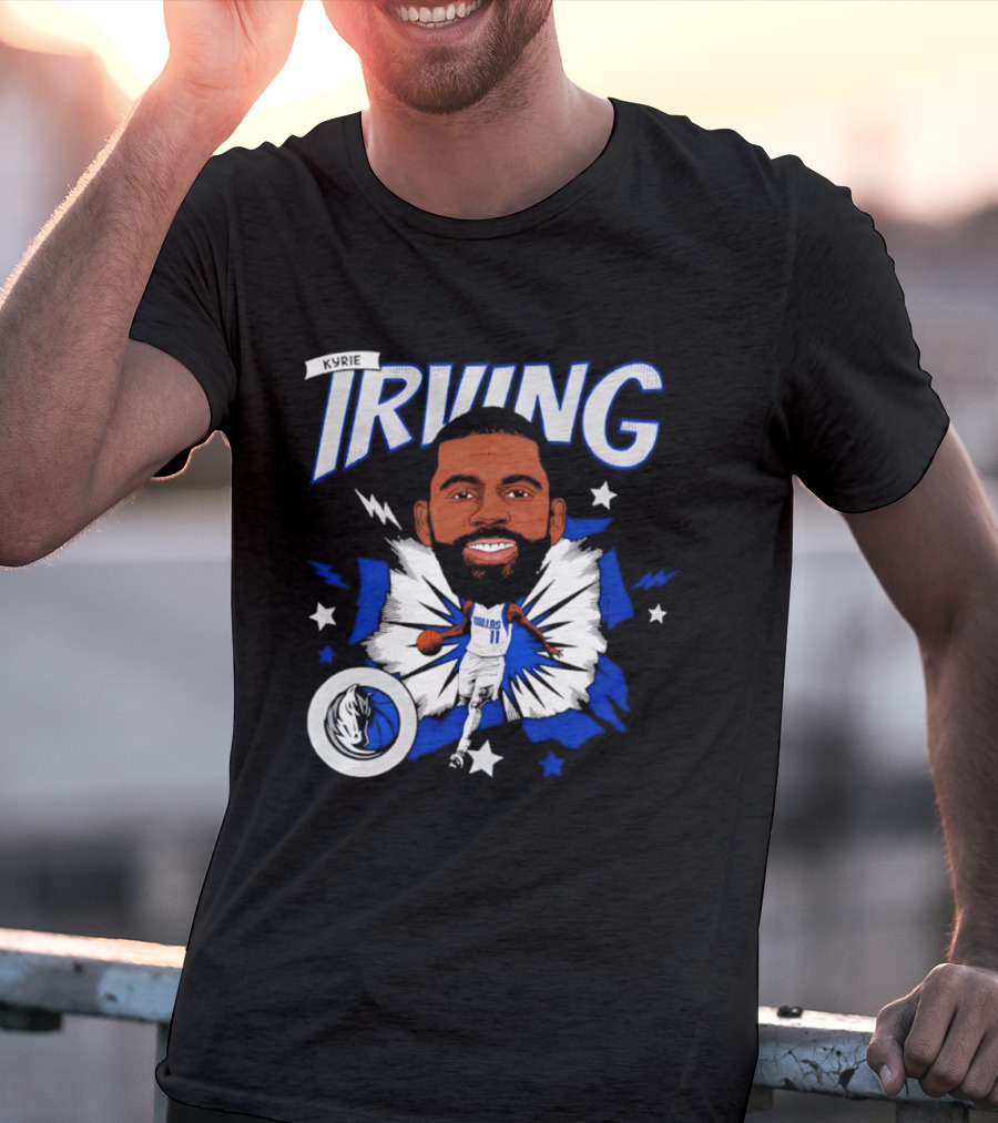 Kyrie Irving Dallas Mavericks NBA Number 11 Player Starburst T-Shirt