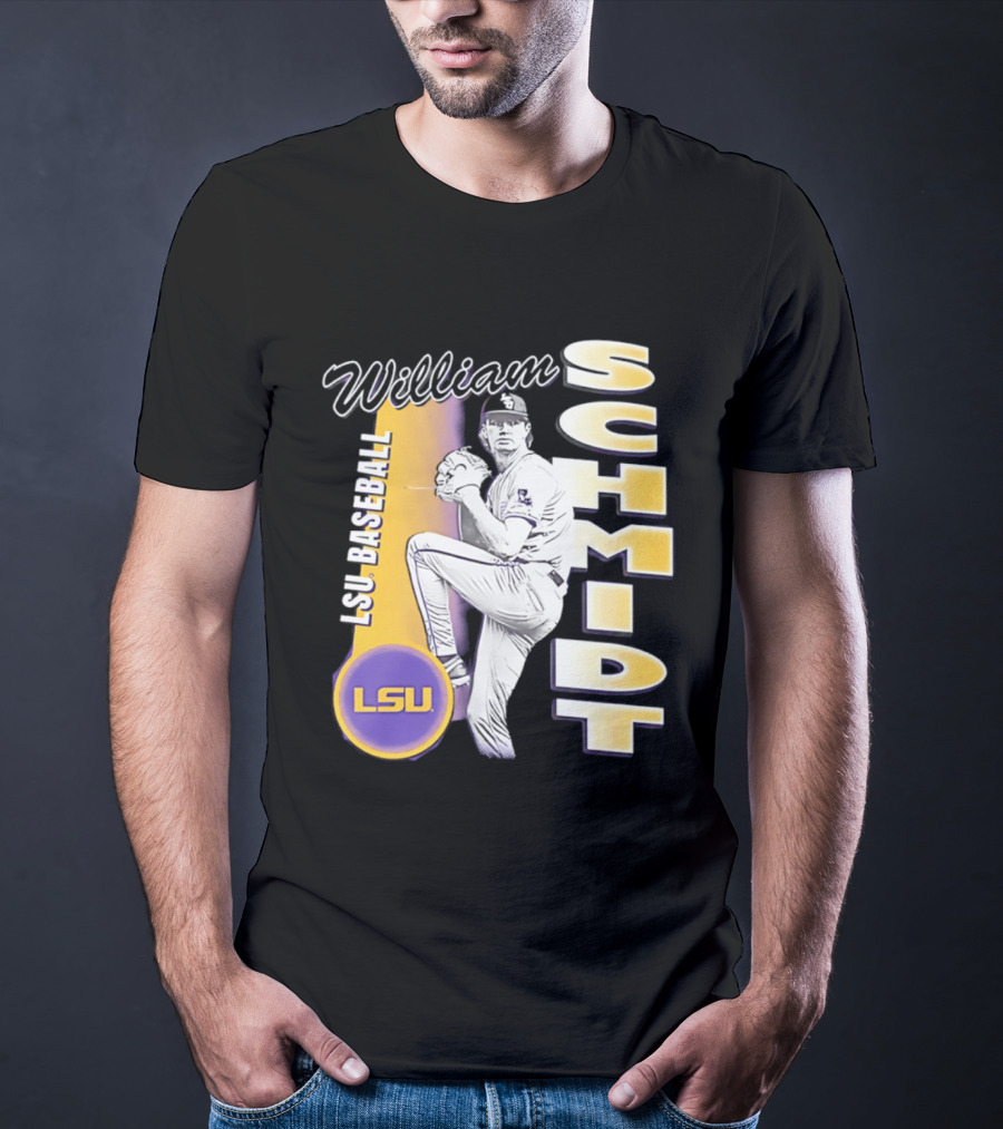 LSU Baseball William Schmidt Pitching Pose T-Shirt