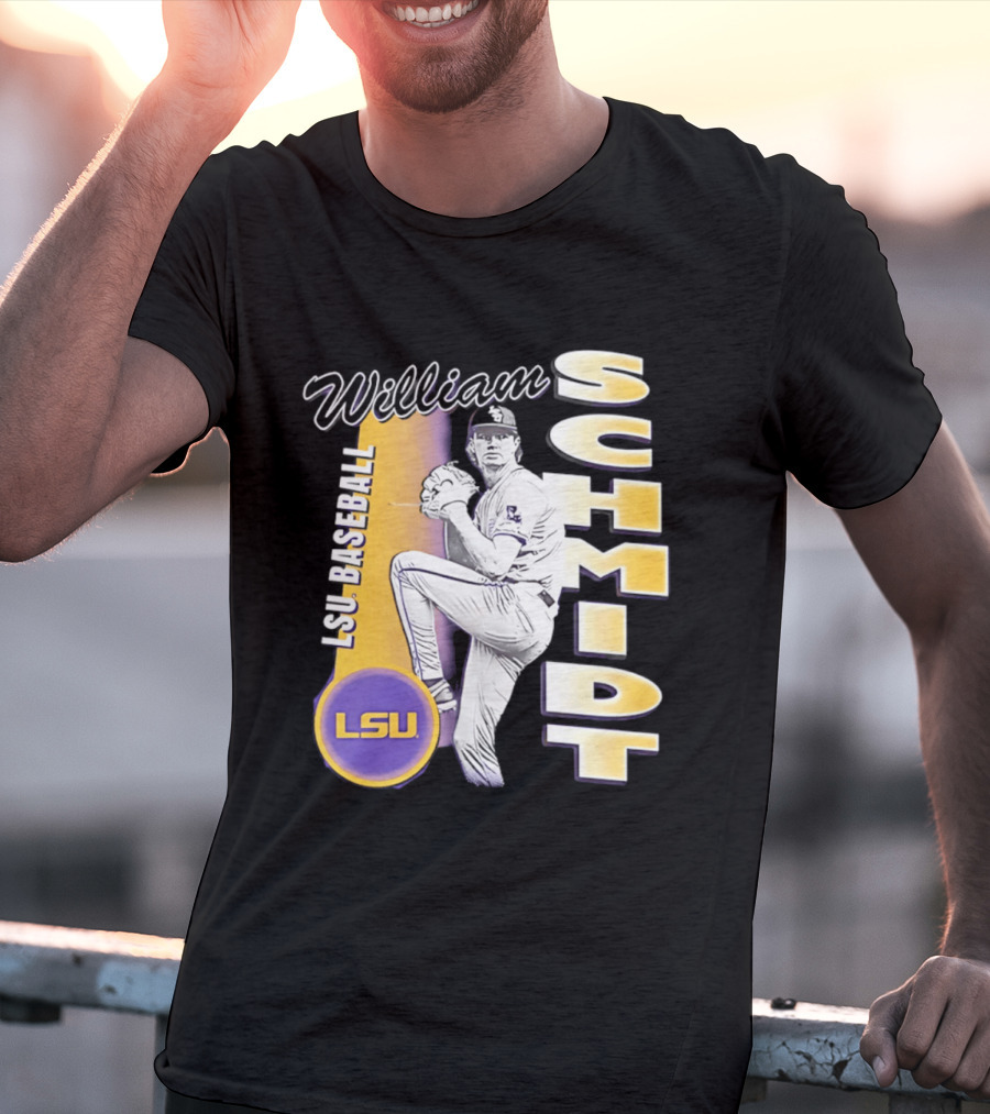 LSU Baseball William Schmidt Pitching Pose T-Shirt