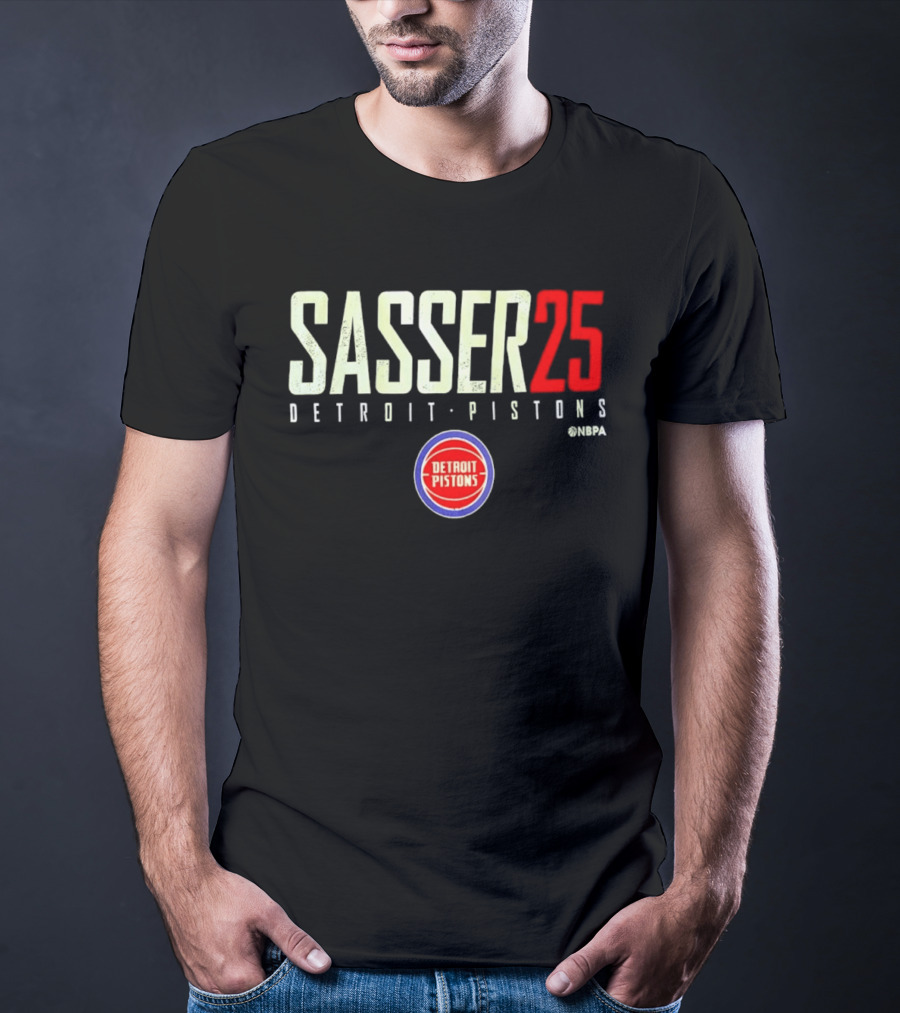 Sasser 25 Detroit Pistons NBA Basketball Marcus Sasser T-Shirt