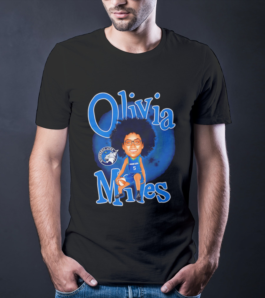 Olivia Miles Minnesota Lynx Basketball Player Caricature T-Shirt