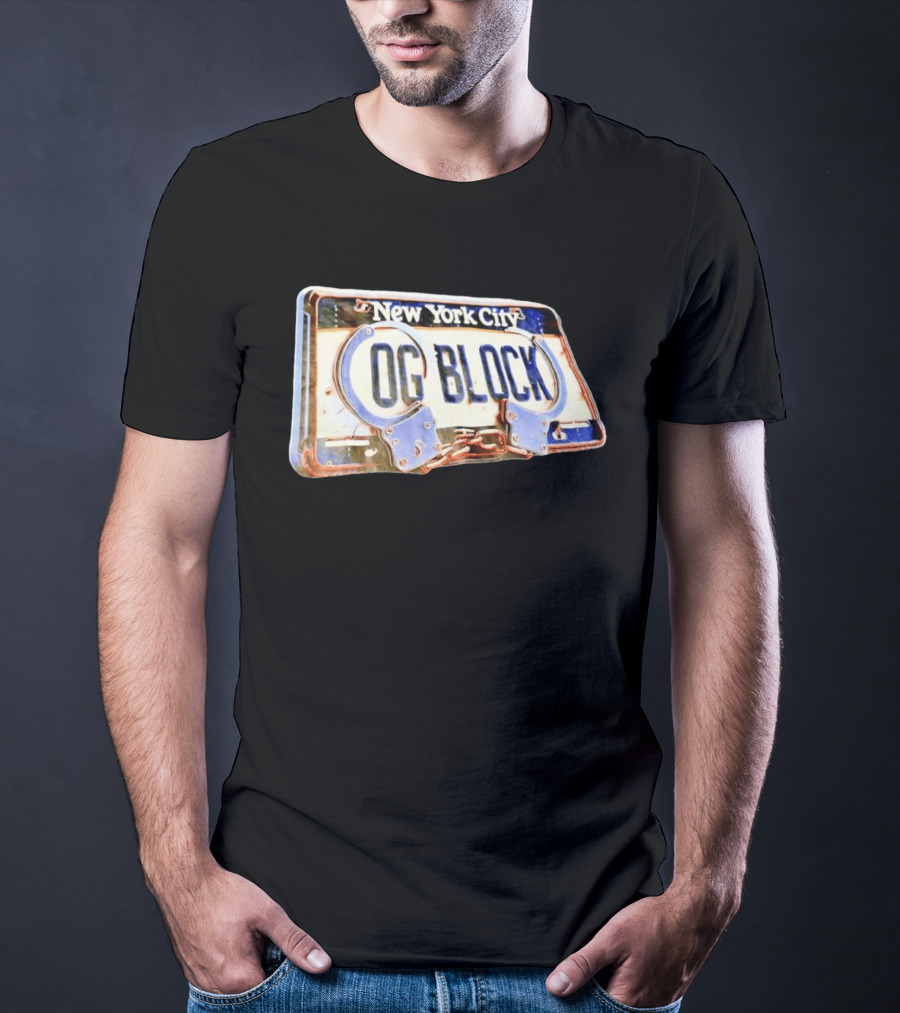 New York City OG Block License Plate Handcuffs T-Shirt
