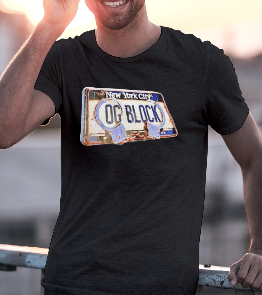New York City OG Block License Plate Handcuffs T-Shirt