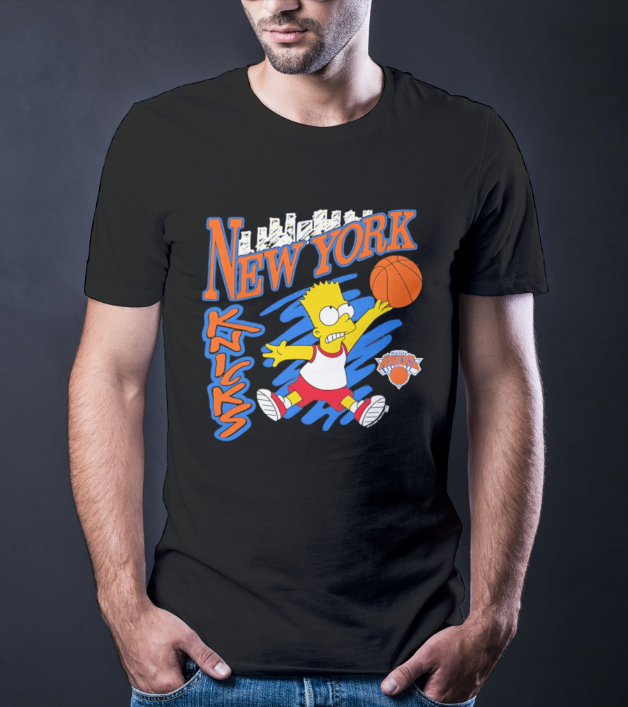 New York Knicks Bart Simpson Basketball Crossover Collaboration T-Shirt