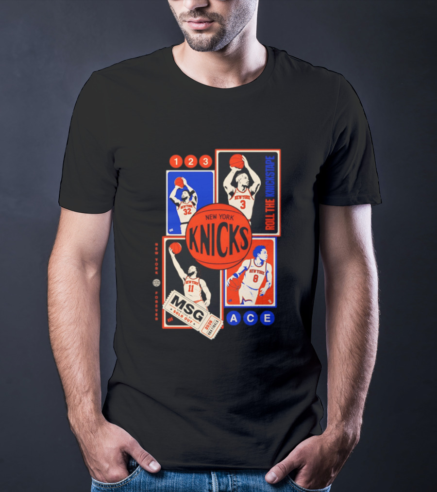New York Knicks Roll The Knickstape MSG Ace 123 T-Shirt
