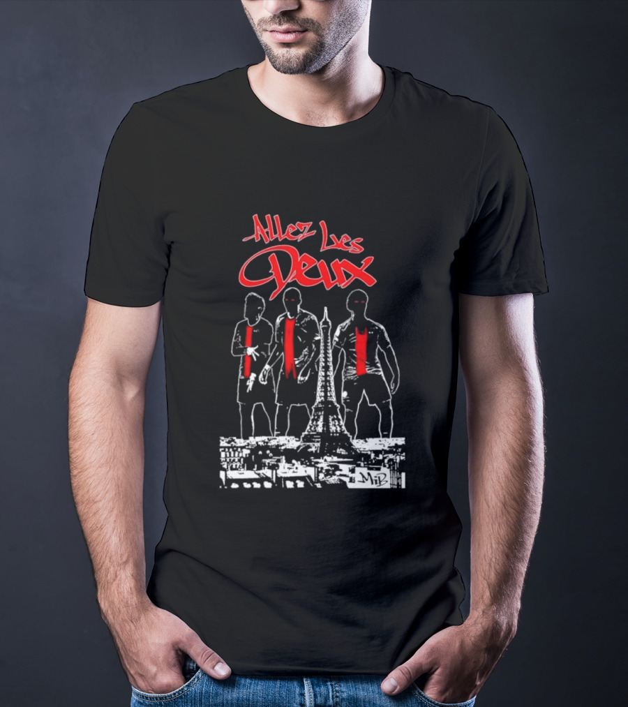 Allez Les Deux Neymar Lionel Messi Kylian Mbappe Paris Saint Germain T-Shirt