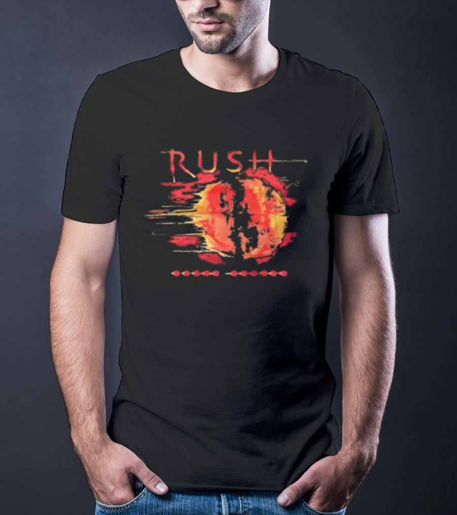 Rush Vapor Trails 2002 Tour Red And Orange Abstract Brushstroke T-Shirt