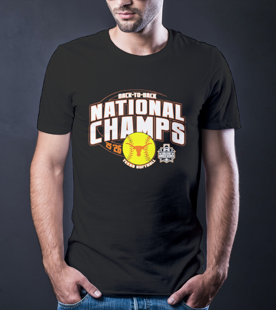Back To Back National Champs 2026 Texas Softball T-Shirt
