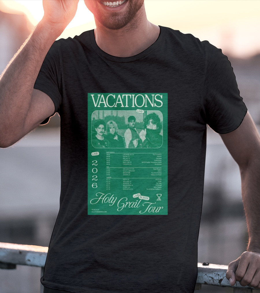 Vacations Holy Grail Tour 2026 Live Concert Locations And Dates T-Shirt
