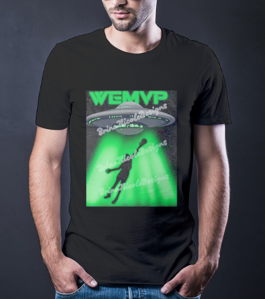 WEMVP Victor Wembanyama UFO Alien Abduction Basketball Player T-Shirt