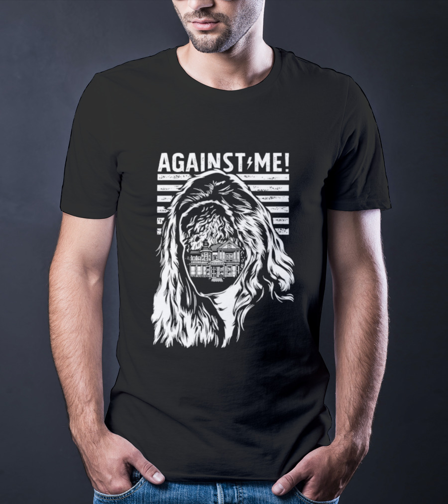 Against Me Punk Rock Gorilla Silhouette Stripes T-Shirt