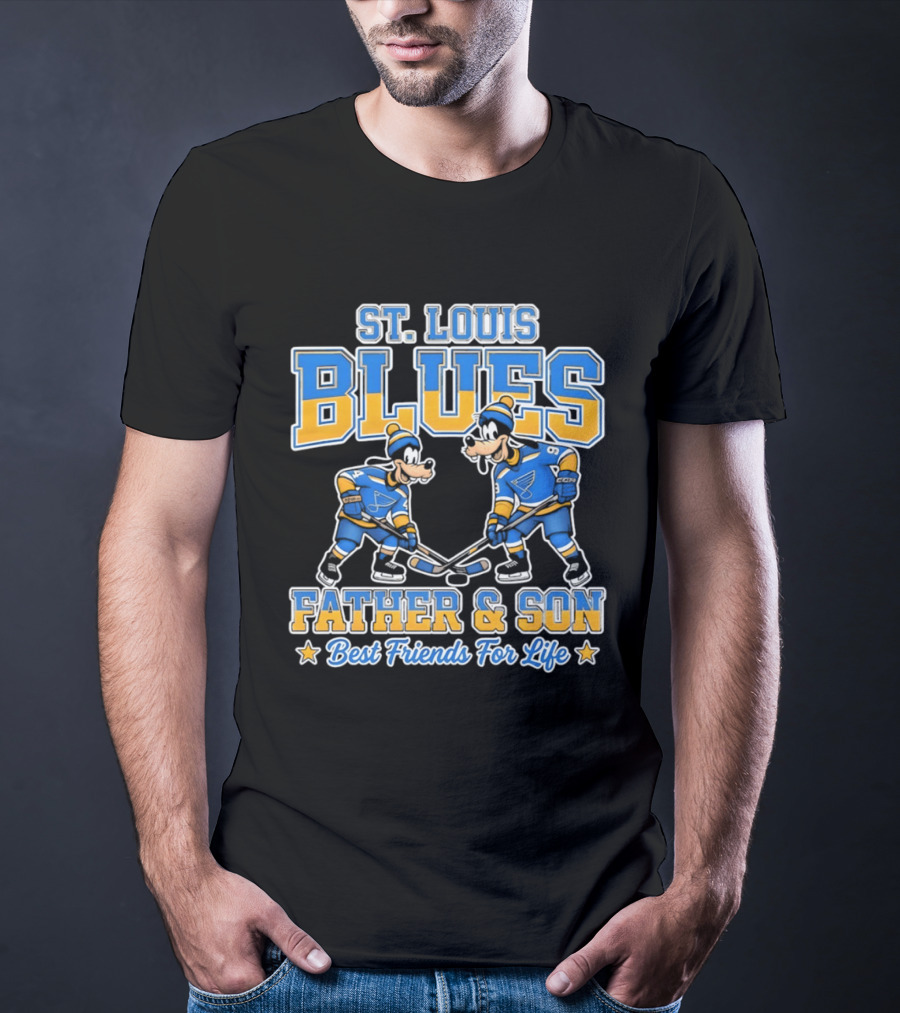 St. Louis Blues Disney Goofy Father & Son Best Friends For Life T-Shirt