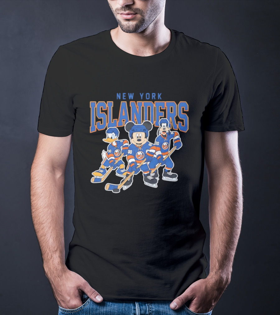 New York Islanders NHL Hockey 2026 Disney Mickey Donald Goofy T-Shirt
