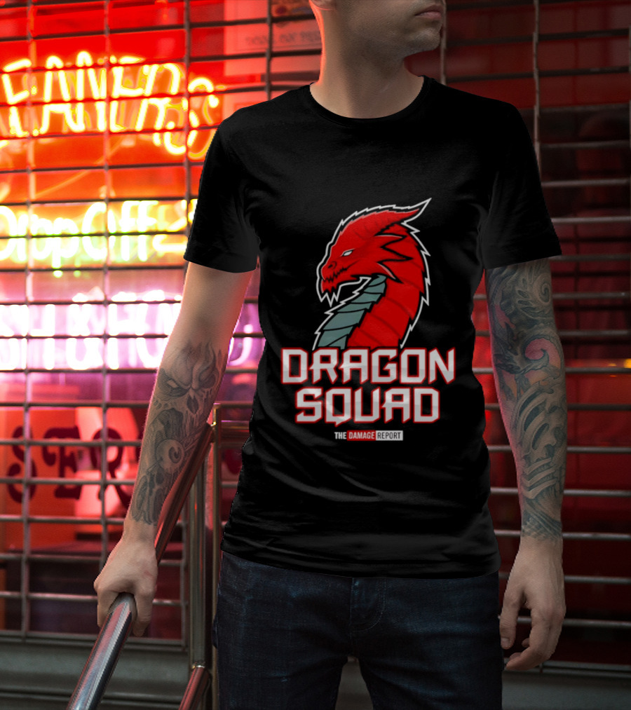 Dragon Squad The Damage Report Red Dragon Head T-Shirt