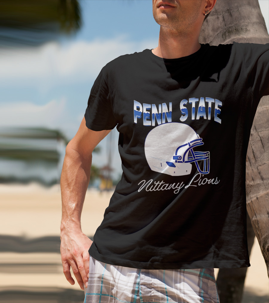 Penn State Nittany Lions Air Brush Helmet Dyme Lyfe Mens T-Shirt