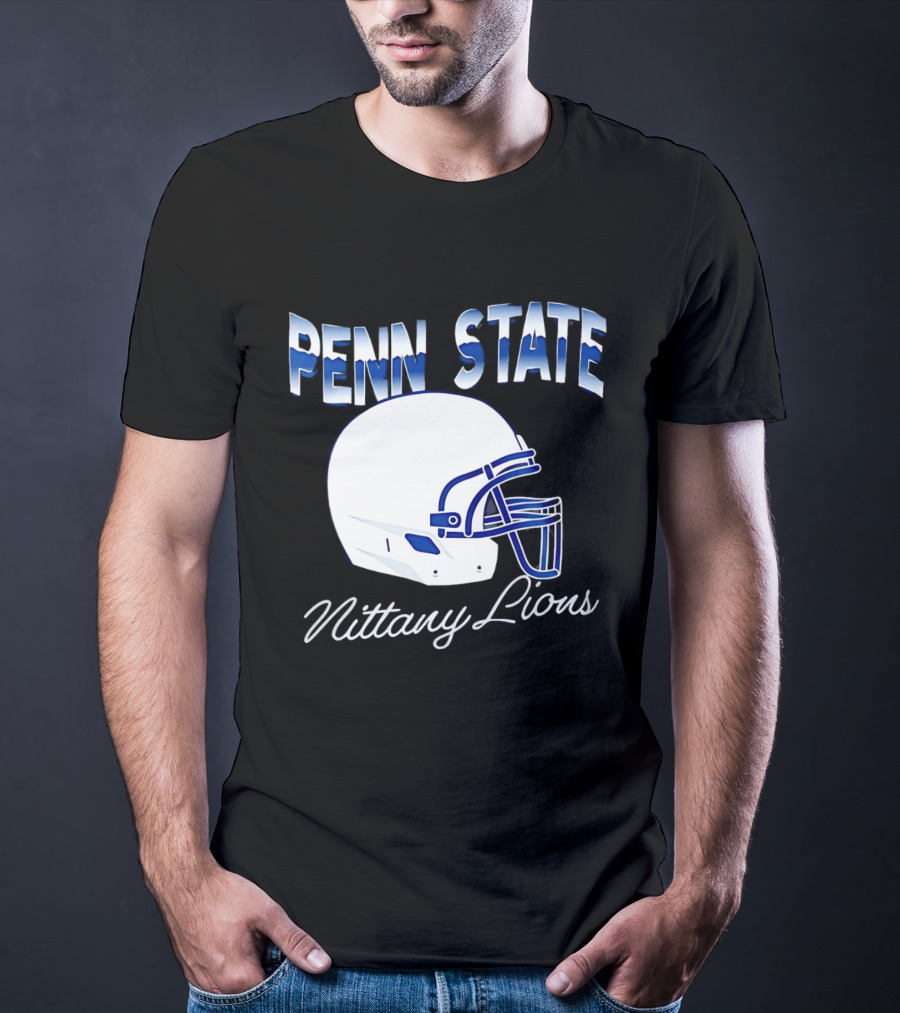 Penn State Nittany Lions Air Brush Helmet Dyme Lyfe Mens T-Shirt