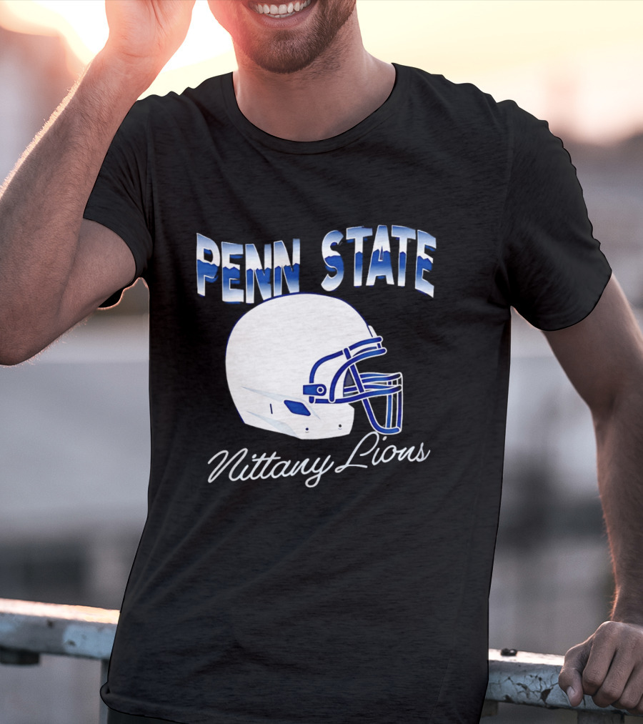 Penn State Nittany Lions Air Brush Helmet Dyme Lyfe Mens T-Shirt