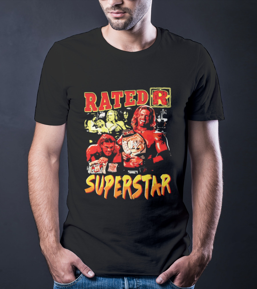 Rated R Superstar WWE Champion Edge Title Belt Wrestler T-Shirt