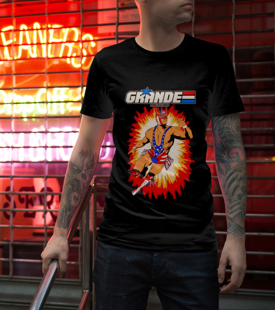 Grande Americano Luchador Wrestling Starburst T-Shirt