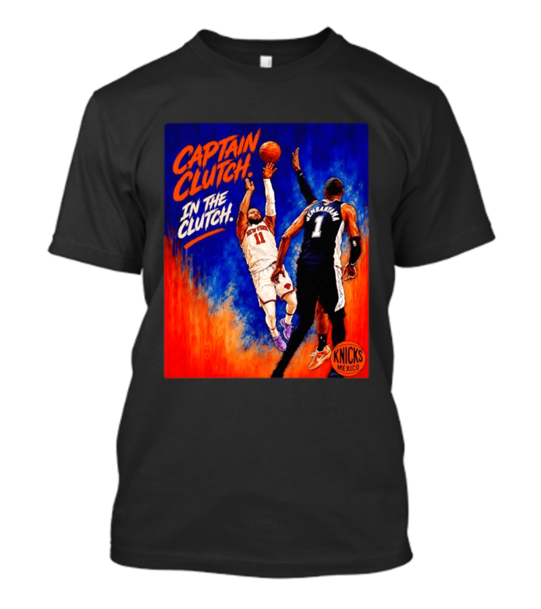 Captain Clutch Jalen Brunson Vs Victor Wembanyama Knicks Basketball Mexico T-Shirt