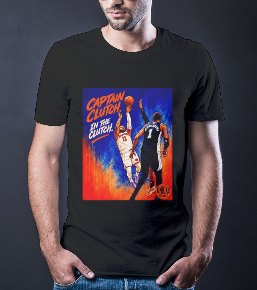 Captain Clutch Jalen Brunson Vs Victor Wembanyama Knicks Basketball Mexico T-Shirt