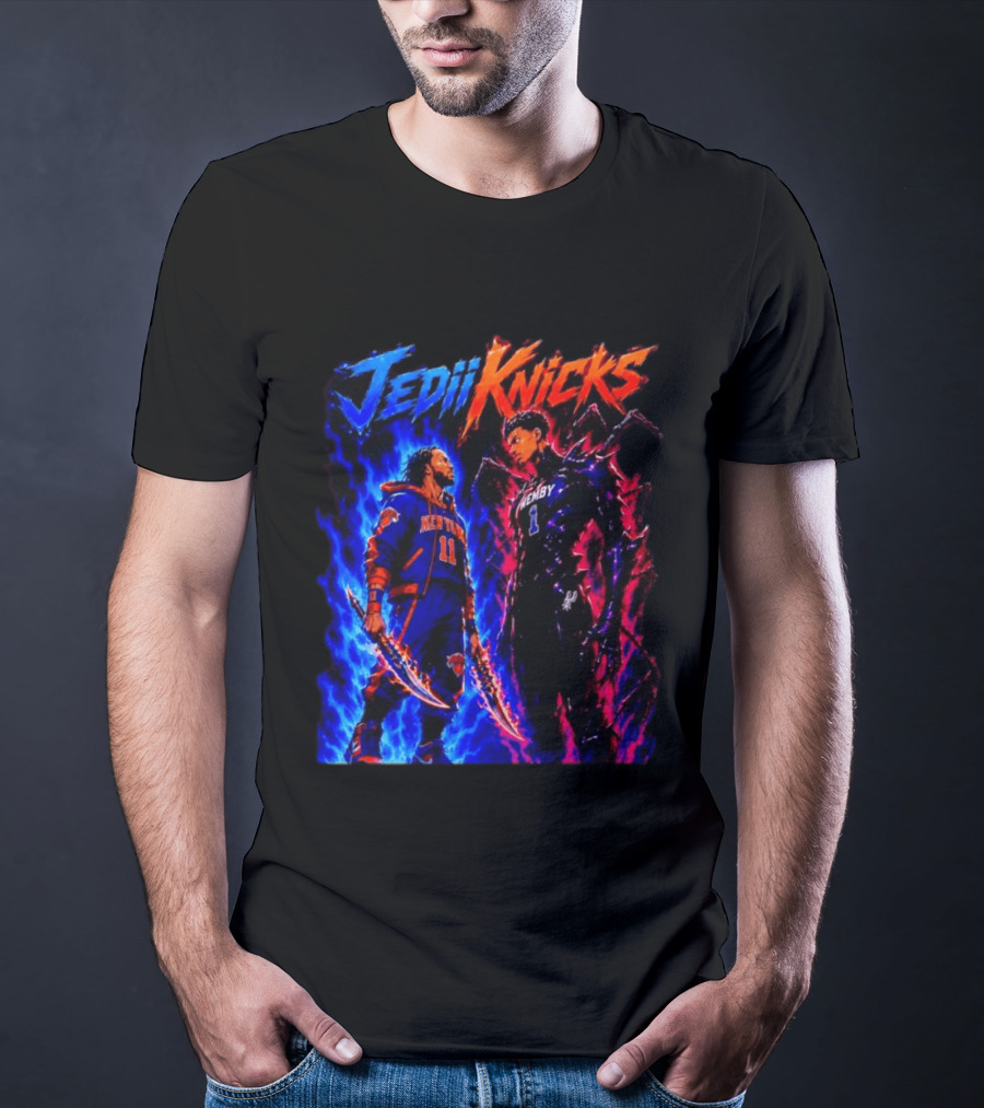 Jedi Knicks Jalen Brunson New York Knicks Vs Victor Wembanyama San Antonio Spurs Showdown T-Shirt
