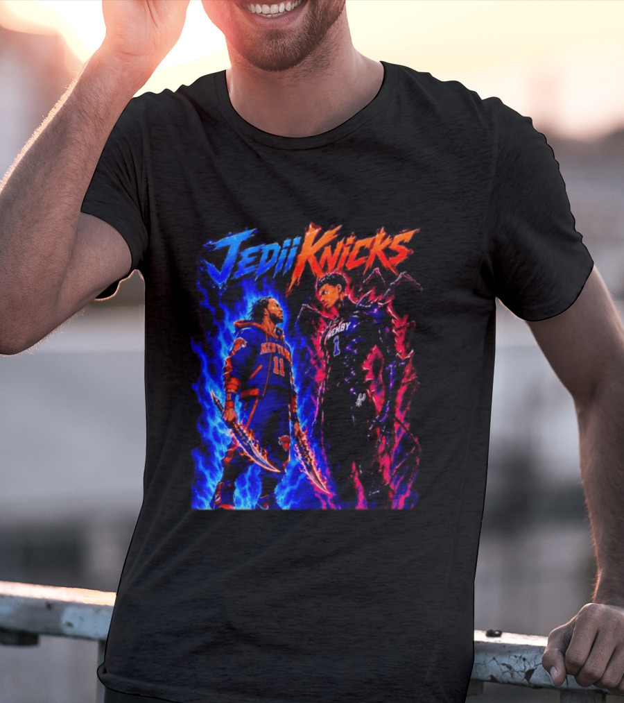 Jedi Knicks Jalen Brunson New York Knicks Vs Victor Wembanyama San Antonio Spurs Showdown T-Shirt