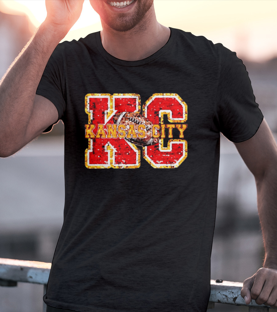 Kansas City Chiefs Football KC Faux Sequin T-Shirt