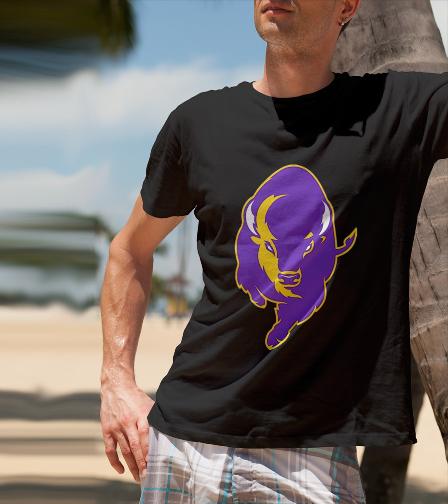 Lipscomb Bisons Purple And Yellow Charging Bison T-Shirt