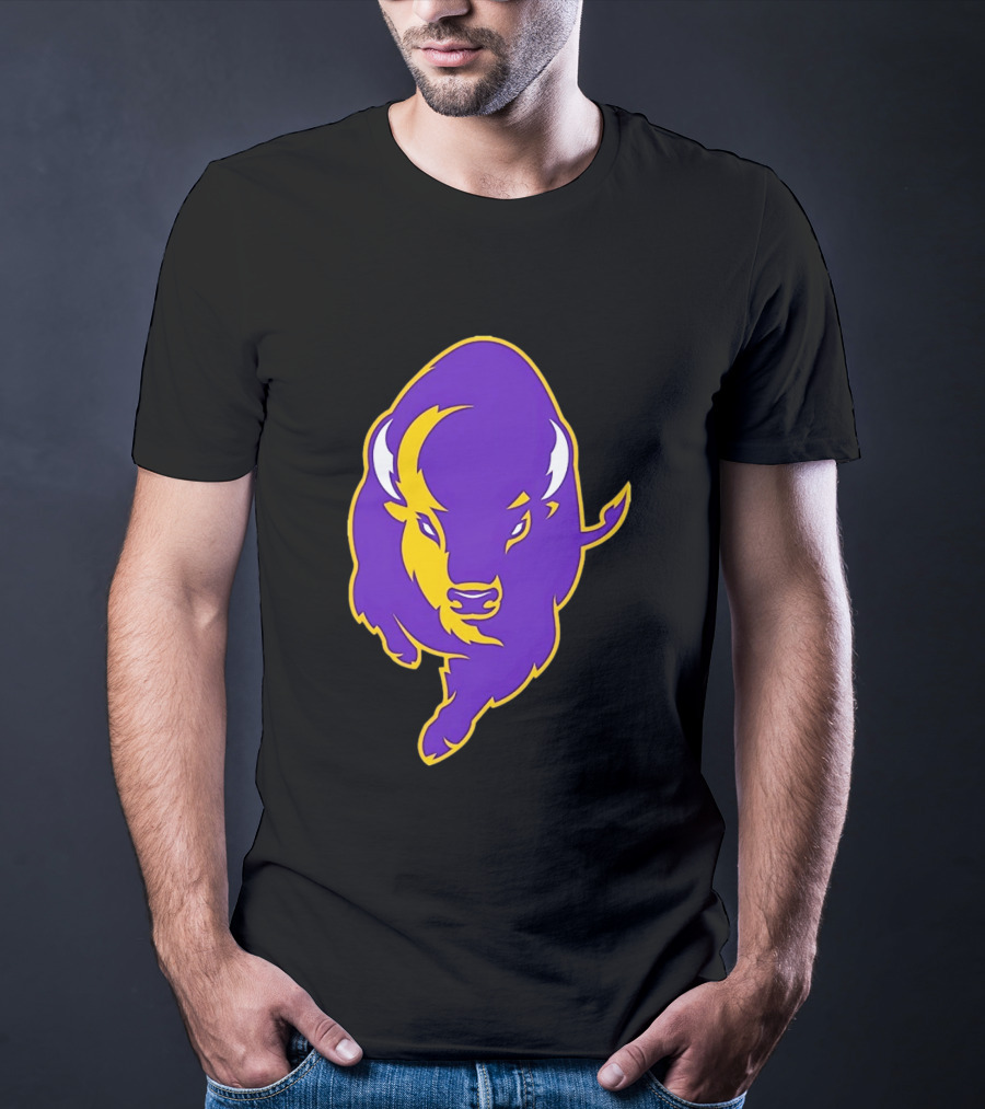 Lipscomb Bisons Purple And Yellow Charging Bison T-Shirt
