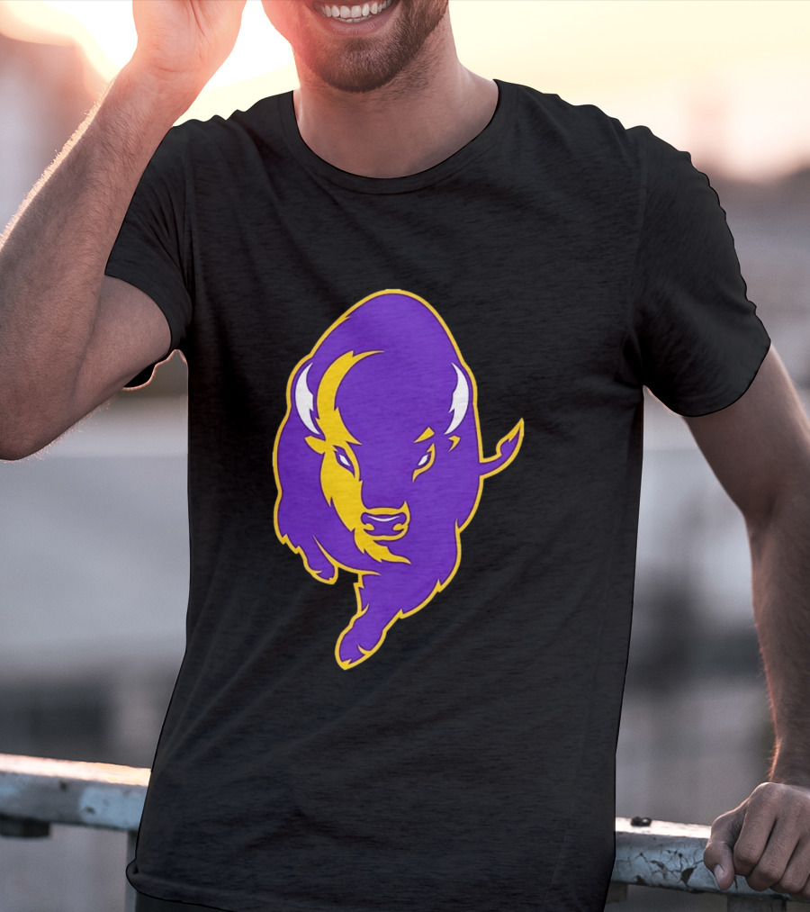 Lipscomb Bisons Purple And Yellow Charging Bison T-Shirt