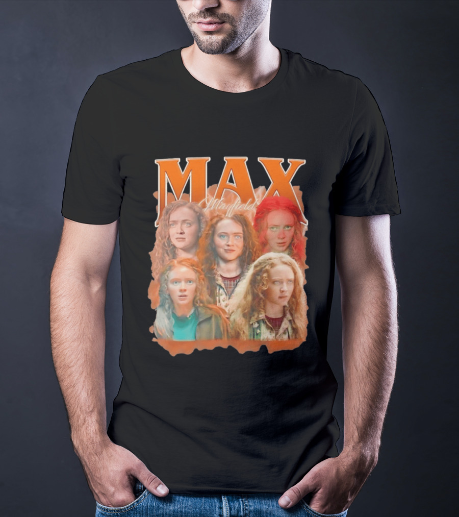 Max Mayfield Stranger Things Collage Orange Aesthetic T-Shirt