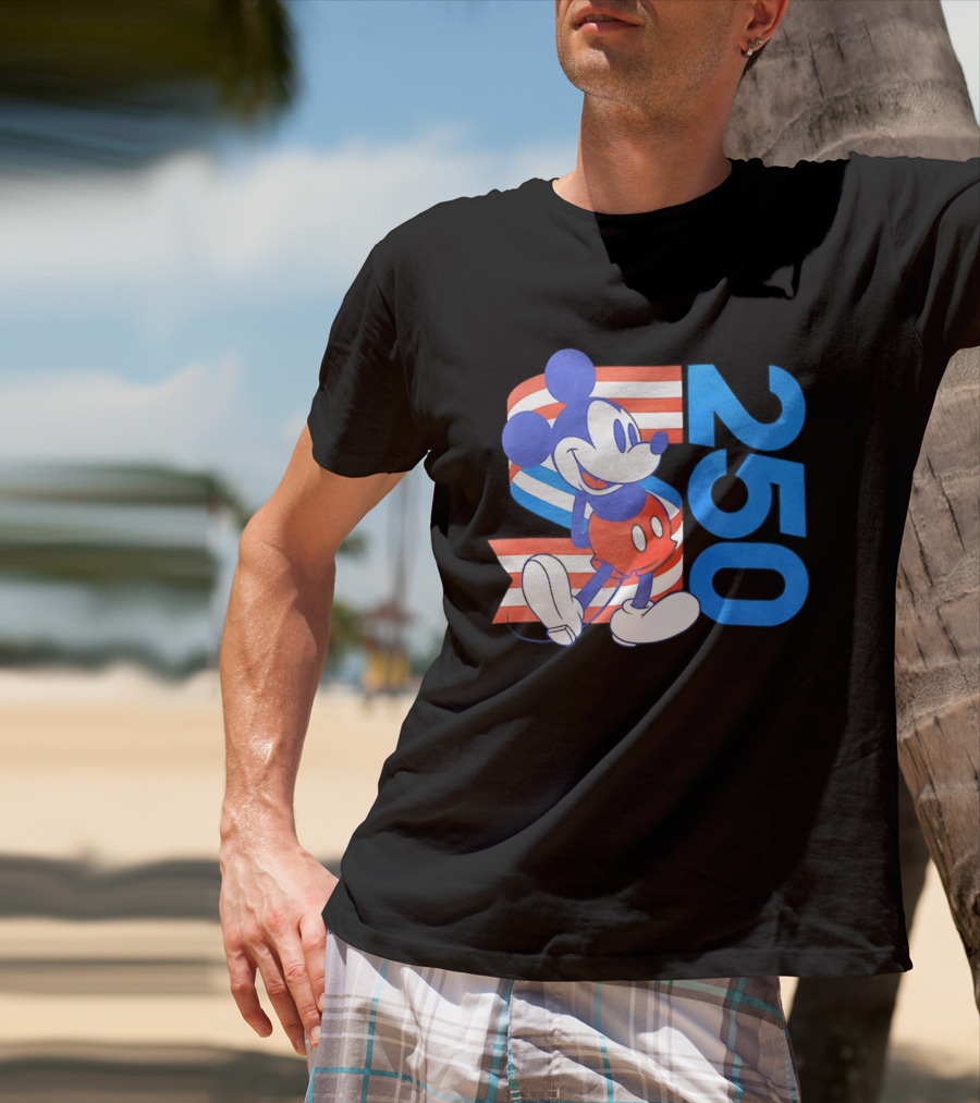 Mickey Mouse Disney 250 Celebration American Flag T-Shirt