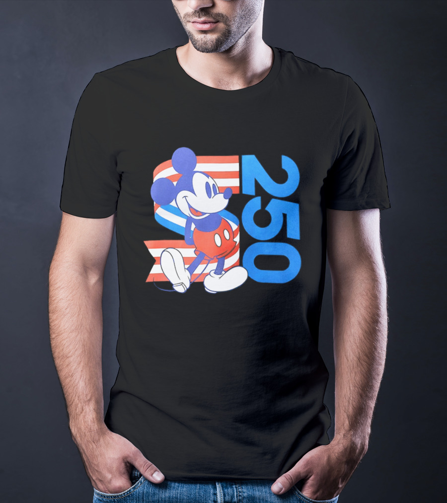 Mickey Mouse Disney 250 Celebration American Flag T-Shirt