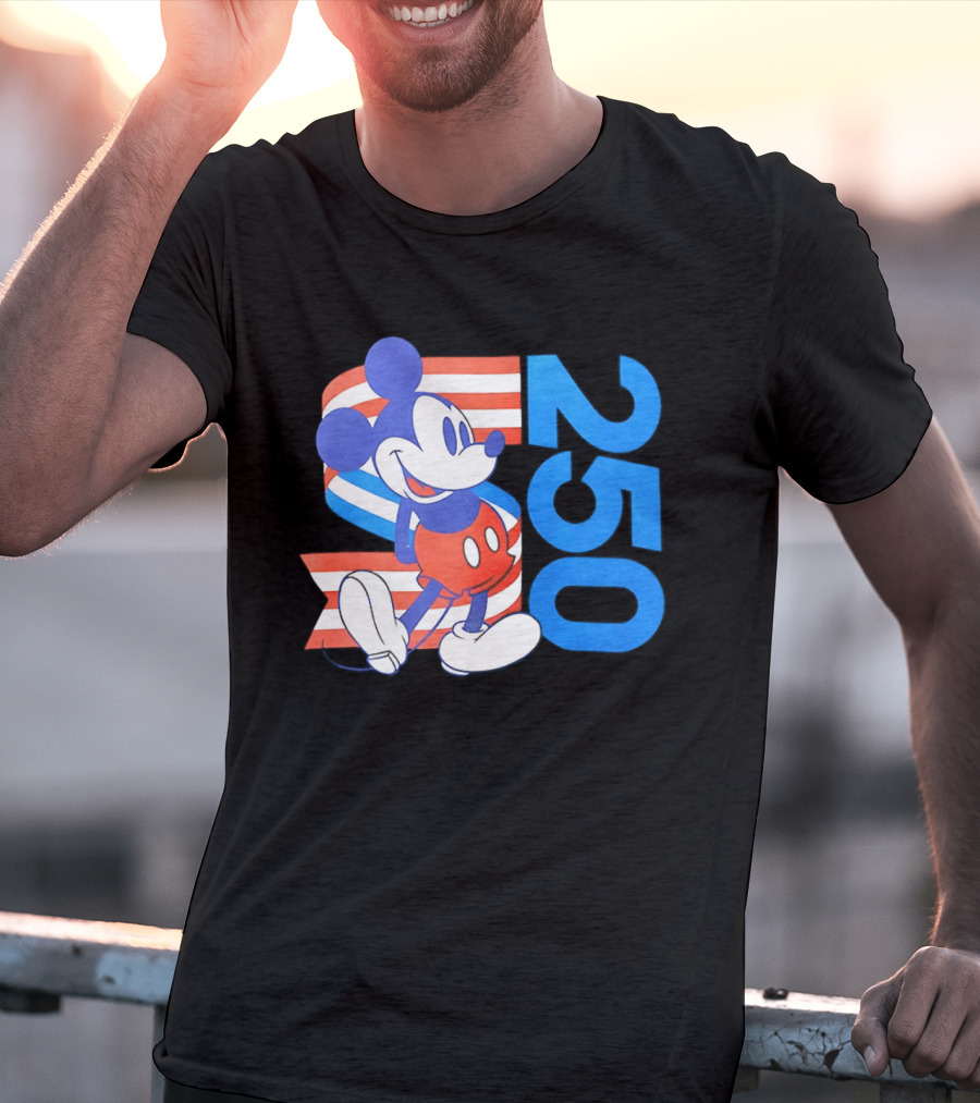 Mickey Mouse Disney 250 Celebration American Flag T-Shirt