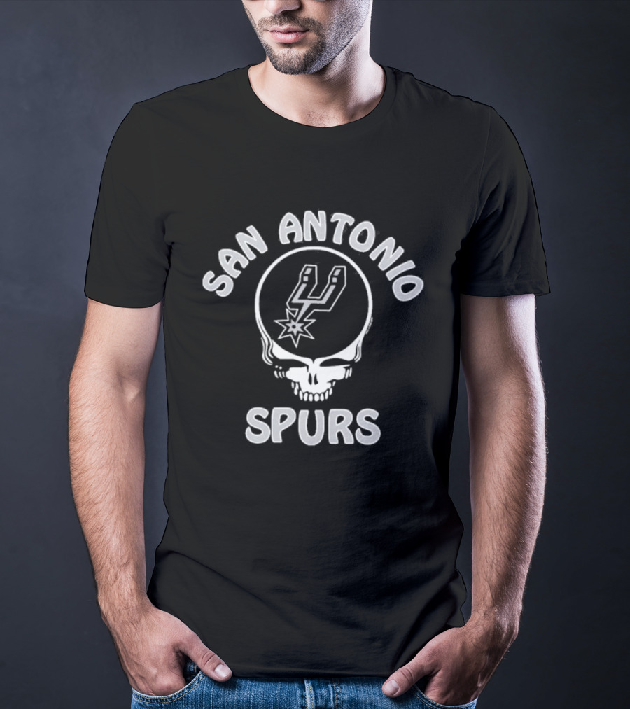 San Antonio Spurs Grateful Dead Homage Charcoal T-Shirt