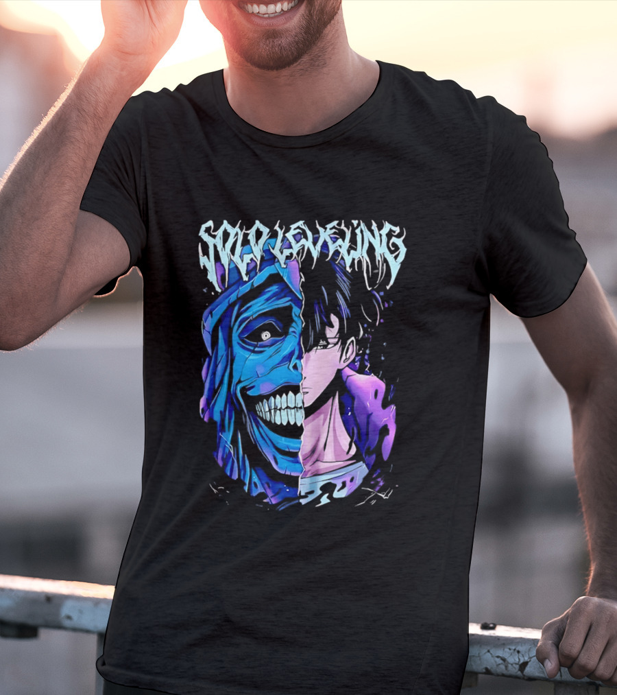 Solo Leveling Split Face Cotton Anime T-Shirt