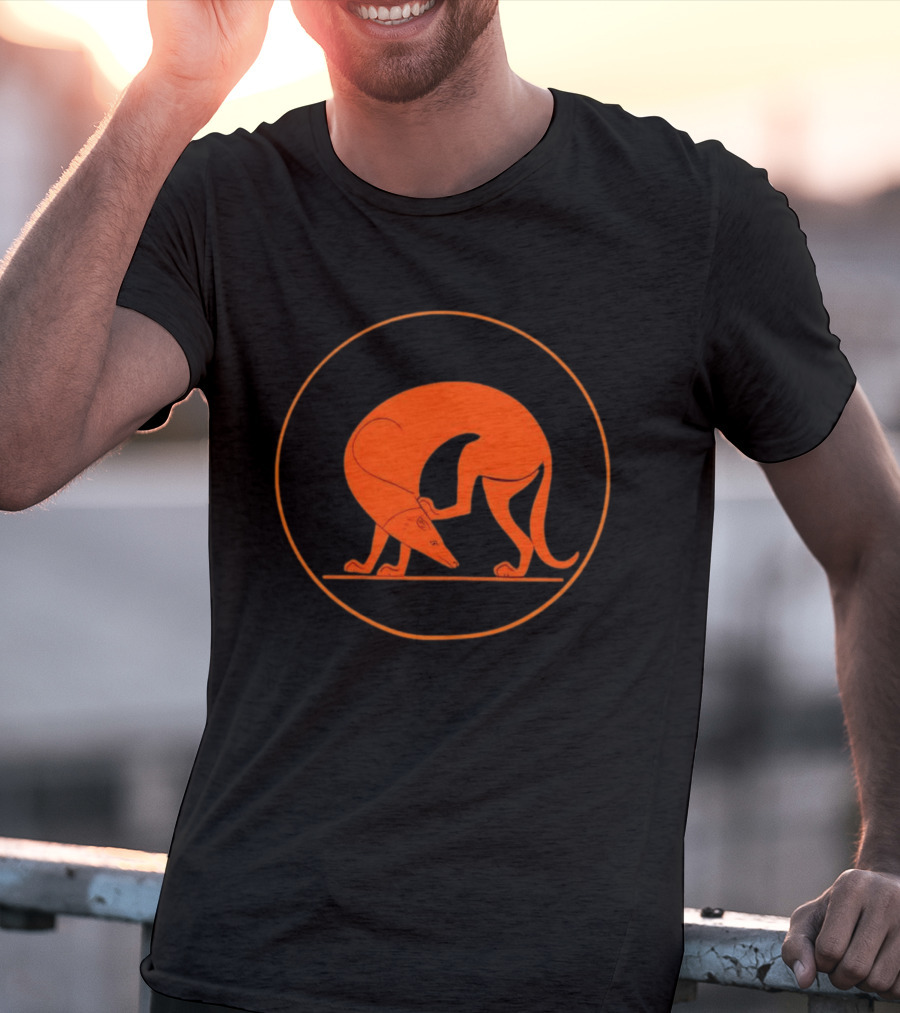 Tondo Hound Orange Circle Canine T-Shirt