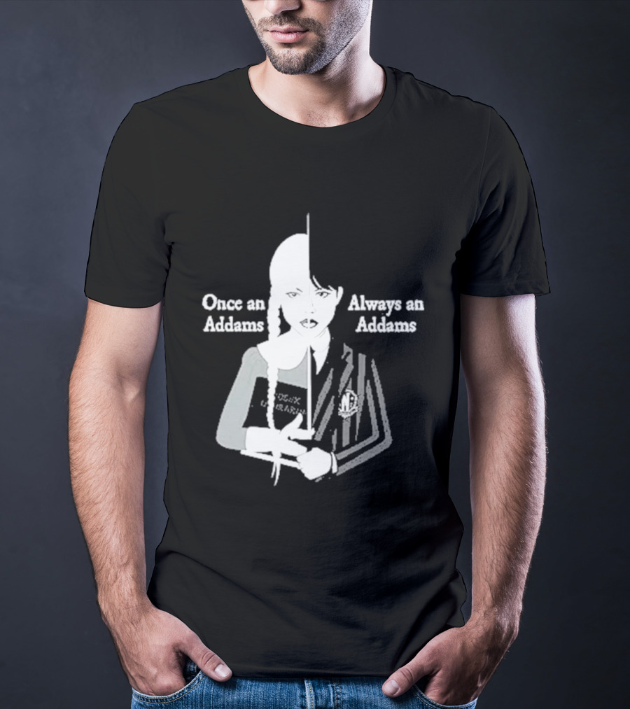 Wednesday Addams Split Face Once An Addams Always An Addams T-Shirt