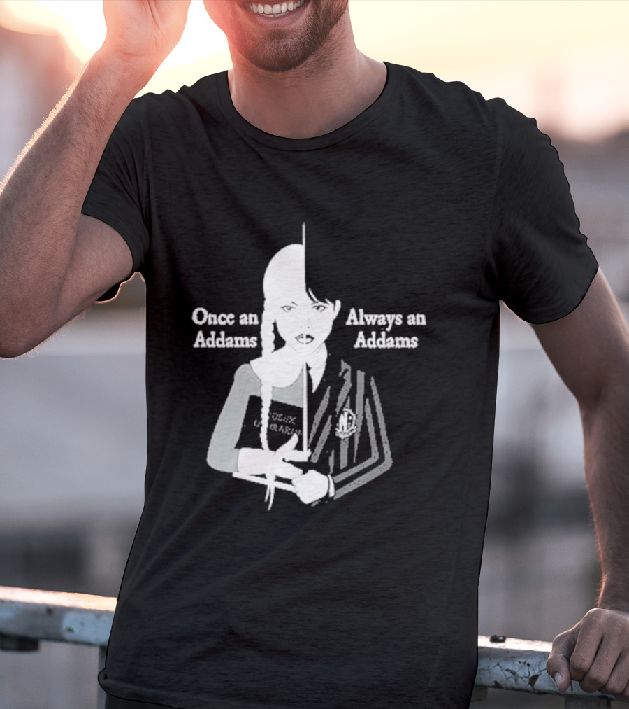 Wednesday Addams Split Face Once An Addams Always An Addams T-Shirt