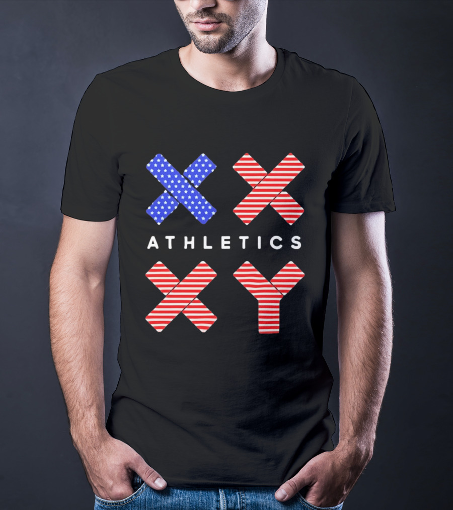 Athletics USA Flag Patterned XX XY T-Shirt