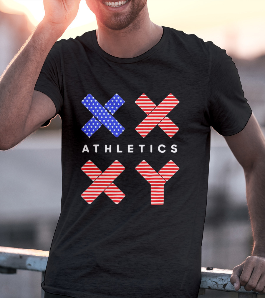 Athletics USA Flag Patterned XX XY T-Shirt