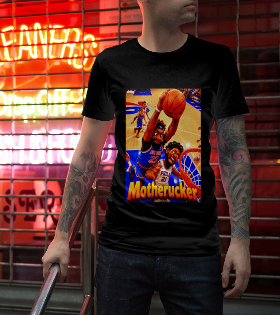 Motherucker New York 23 Vs Philly 21 Basketball Caricature T-Shirt