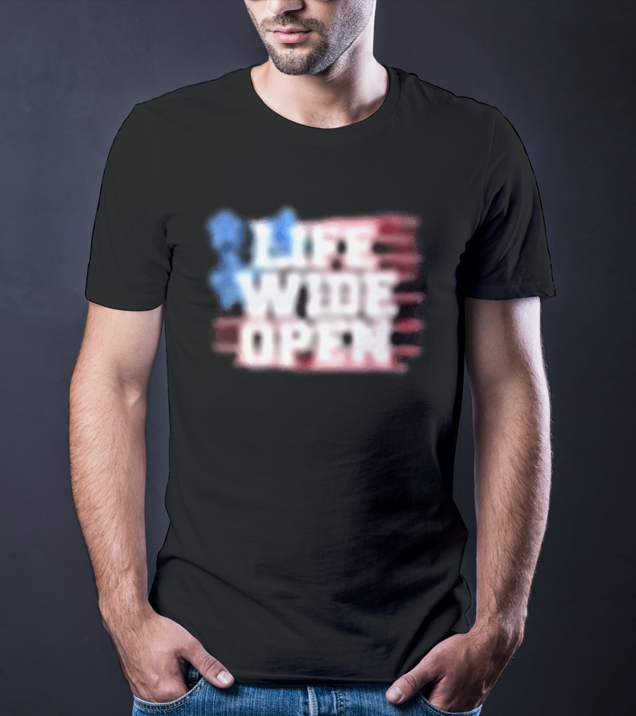 Cboystv Life Wide Open Patriotic Stars T-Shirt
